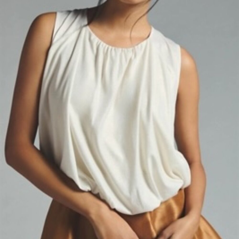 Anthropologie Ivory Sleeveless Top